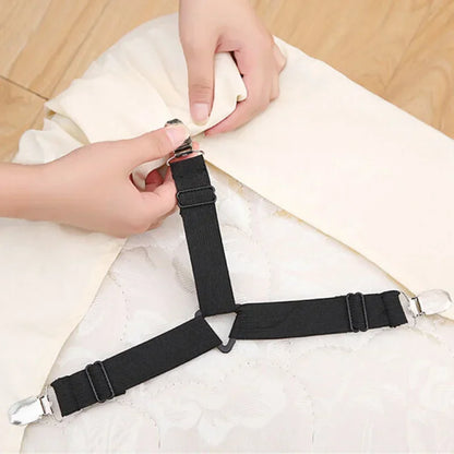 16/4Pcs/Set Adjustable Bed Sheet Grippers Belt Fastener Bed Sheet Clips Mattress Cover Blankets Quilt Holder Organize Gadgets