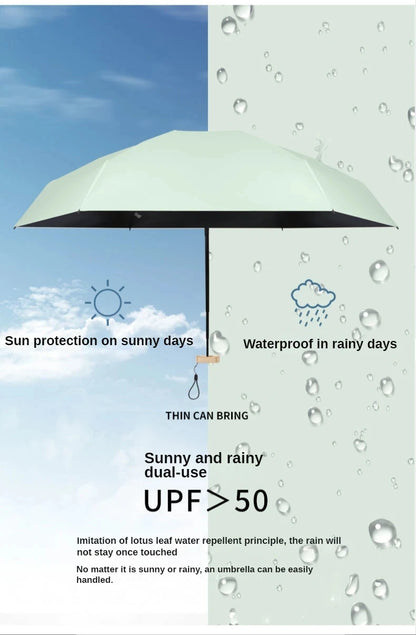 55% Off Mini Sun Umbrella Small Pocket Rain Umbrella Vinyl Folding UV Ultraviolet Protection Sun Shade Pocket Parasol Capsule