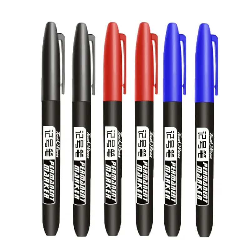 1-20Pcs Permanent Marker Pen Drawing Markers Oil-Based Waterproof Black Blue Red Ink Sketch Pens Stationery Art School Supplies