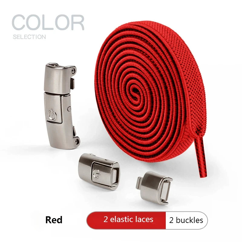 8mm Width No Tie Shoe Laces Press Lock Shoelaces Without Ties