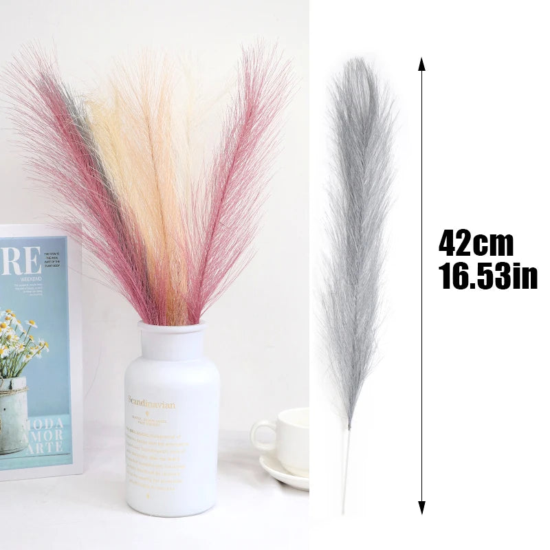 10Pcs Artificial Pampas Grass Bouquet For Home Wedding Decoration Party Room Decor Bedroom DIY Flower Wall Vase Fake Plant Reed