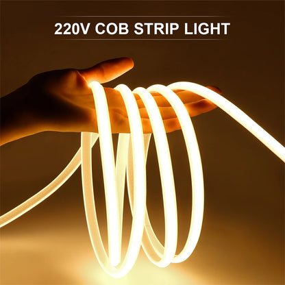 COB LED Under Cabinet LED Strip kitchen Light High Quality110V 220V Wardrobe Closet Lamp Neutral/Warm White Waterproof Neon Tape