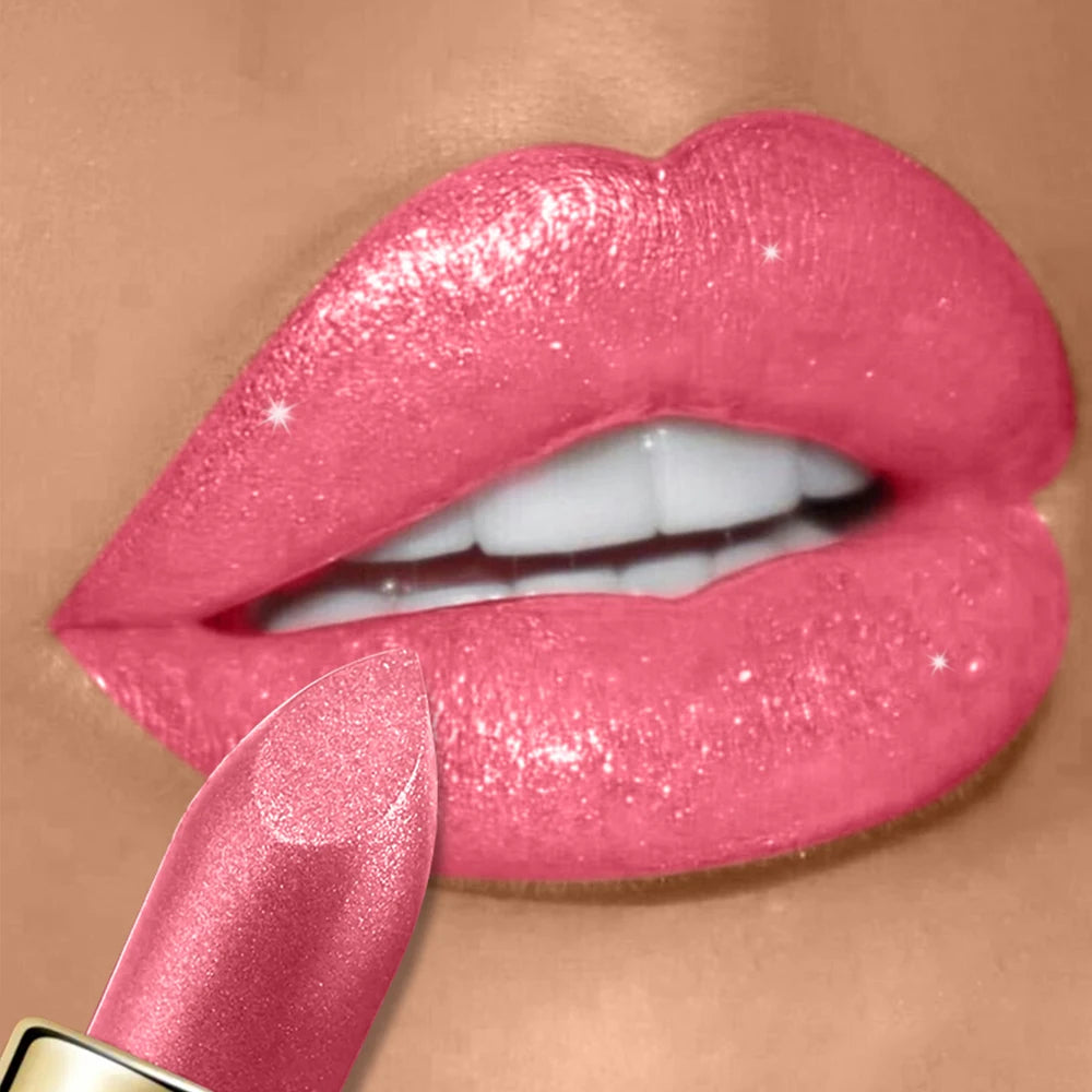 Diamond Shimmer Lipstick Lip Gloss High Pigmented Long Lasting 10 Colors Glitter Lipgloss Lips Makeup Cosmetics Sexy Make Up