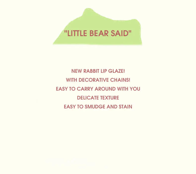 Gege Bear Adorable Rabbit Velvet Lip Mud — Matte Finish, Long-Lasting, Non-Transfer Lip Lacquer for a Whiter Appearance
