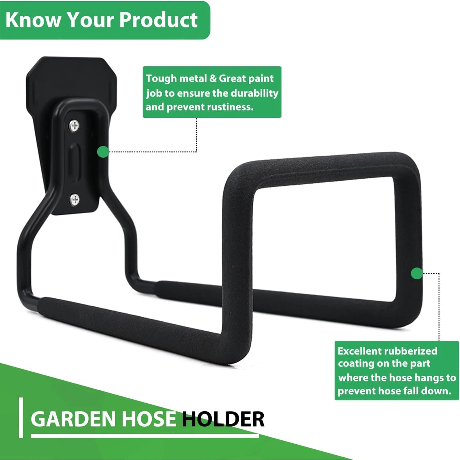1/2pcs Garden Hose Bracket-hose Hanger Wall Mount,heavy Duty Water Pipe Holder for Yard Outdoor/indoor,metal Durable Hose Hooks, Ideal Storage Water Pipe