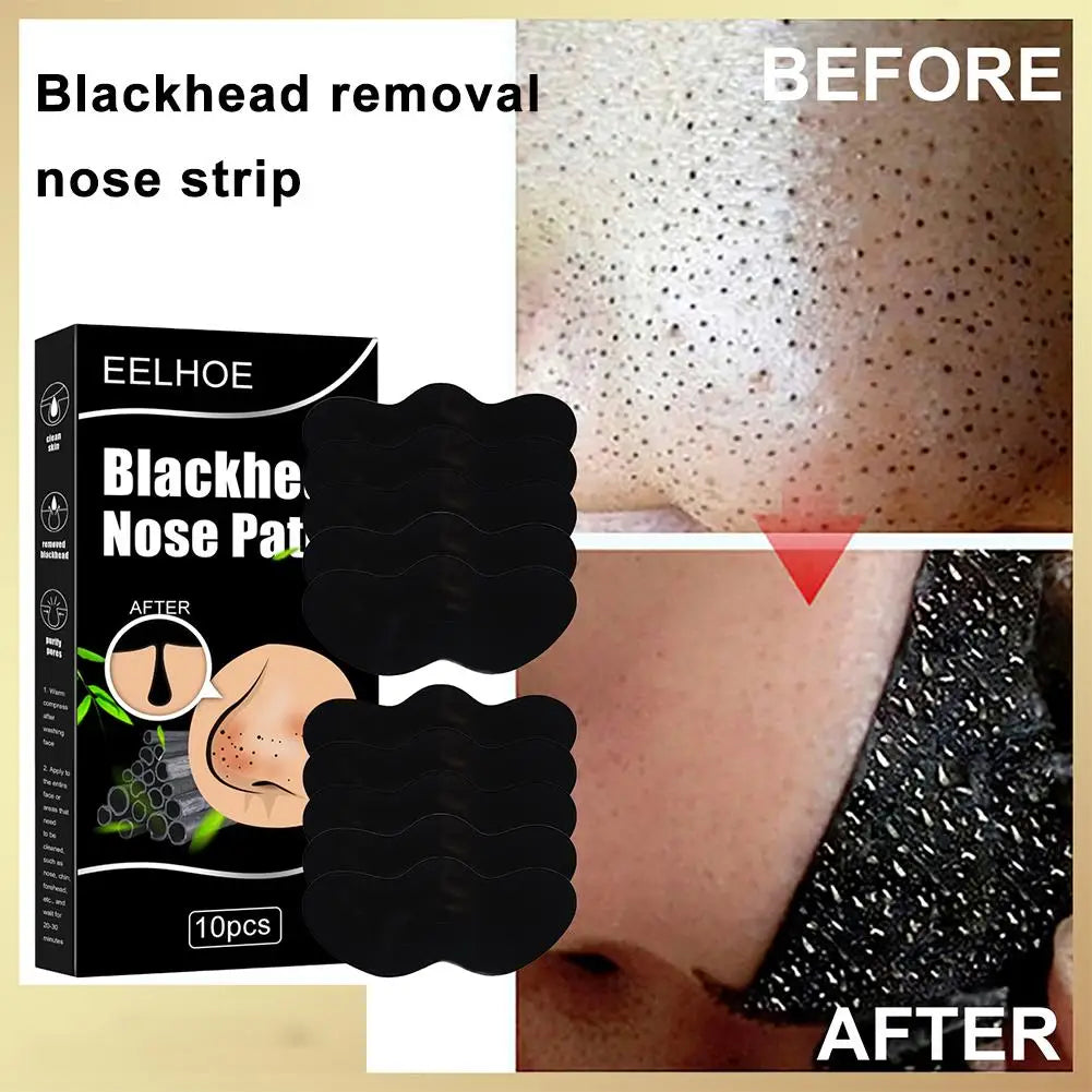 10pcs/Box Blackhead Remover Nose Strips Nasal Patch Deep Cleaning Shrink Pores Acne Treatment Nose Blackhead Mask Strip Skincare