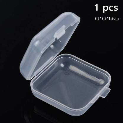 Clear Storage Container Transparent Plastic Storage Boxes with Hinged Lid Square Packaging Display Box Jewelry DIY Crafts