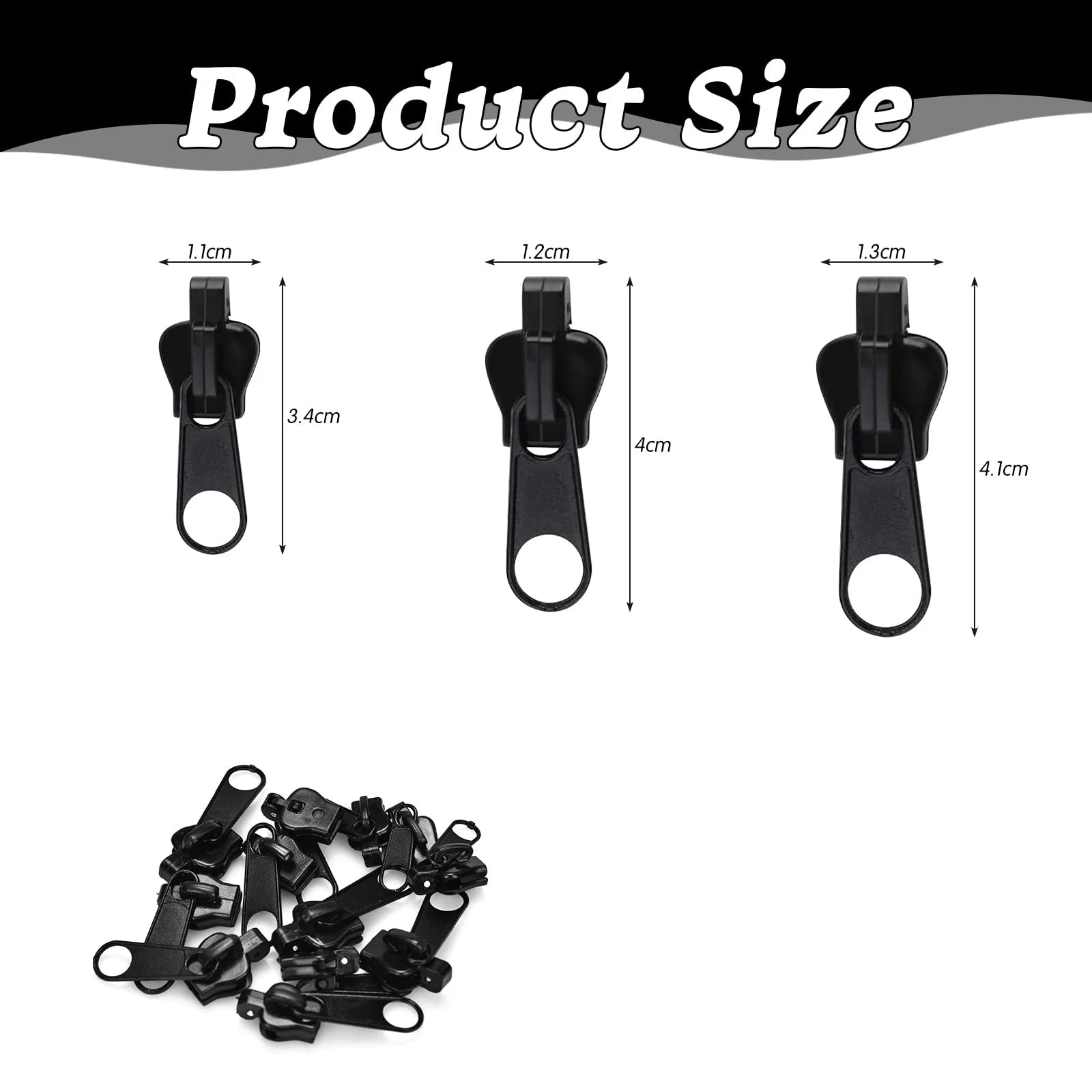 6-60pcs Instant Zipper Universal Instant Fix Repair Kit Replacement Zip Slider Teeth Multifunctional Clothing Replacement Zipper