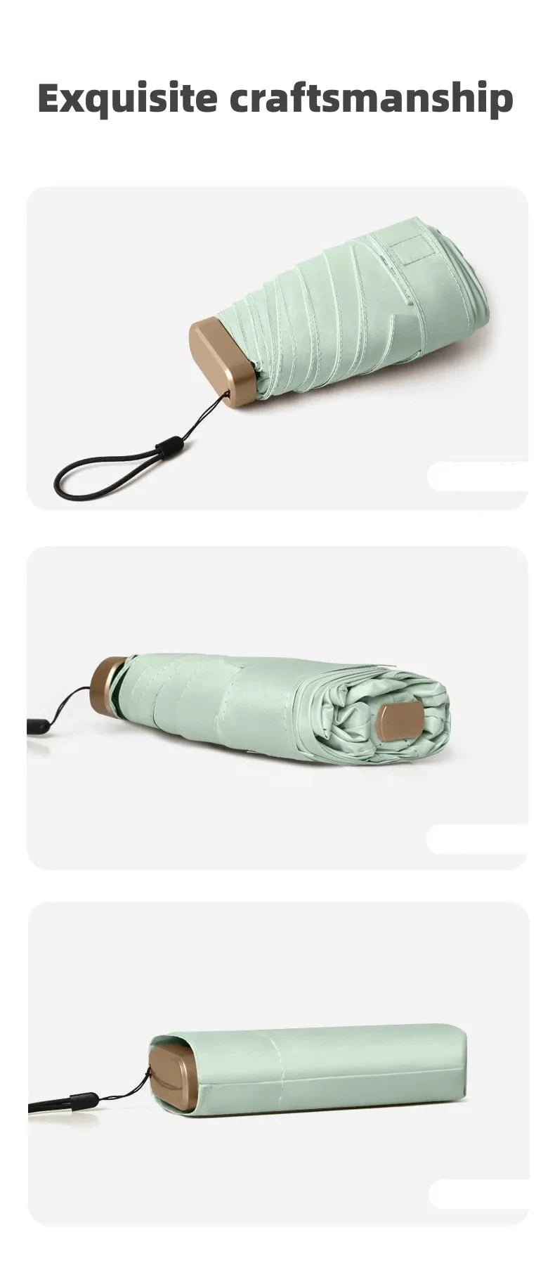 55% Off Mini Sun Umbrella Small Pocket Rain Umbrella Vinyl Folding UV Ultraviolet Protection Sun Shade Pocket Parasol Capsule