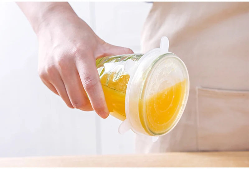 6/12Pcs Silicone Stretch Lids Reusable Food Seal Cover for Pot Bowl Keep Food Fresh Stretchy Wrap Cover Kitchen Cookware