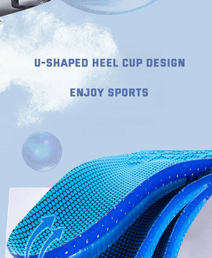 1Pair Sport Silicone Insoles for Shoes High Elastic Shock-absorbing Insole for Feet Arch Support Orthopedic Men Women Shoe Sole