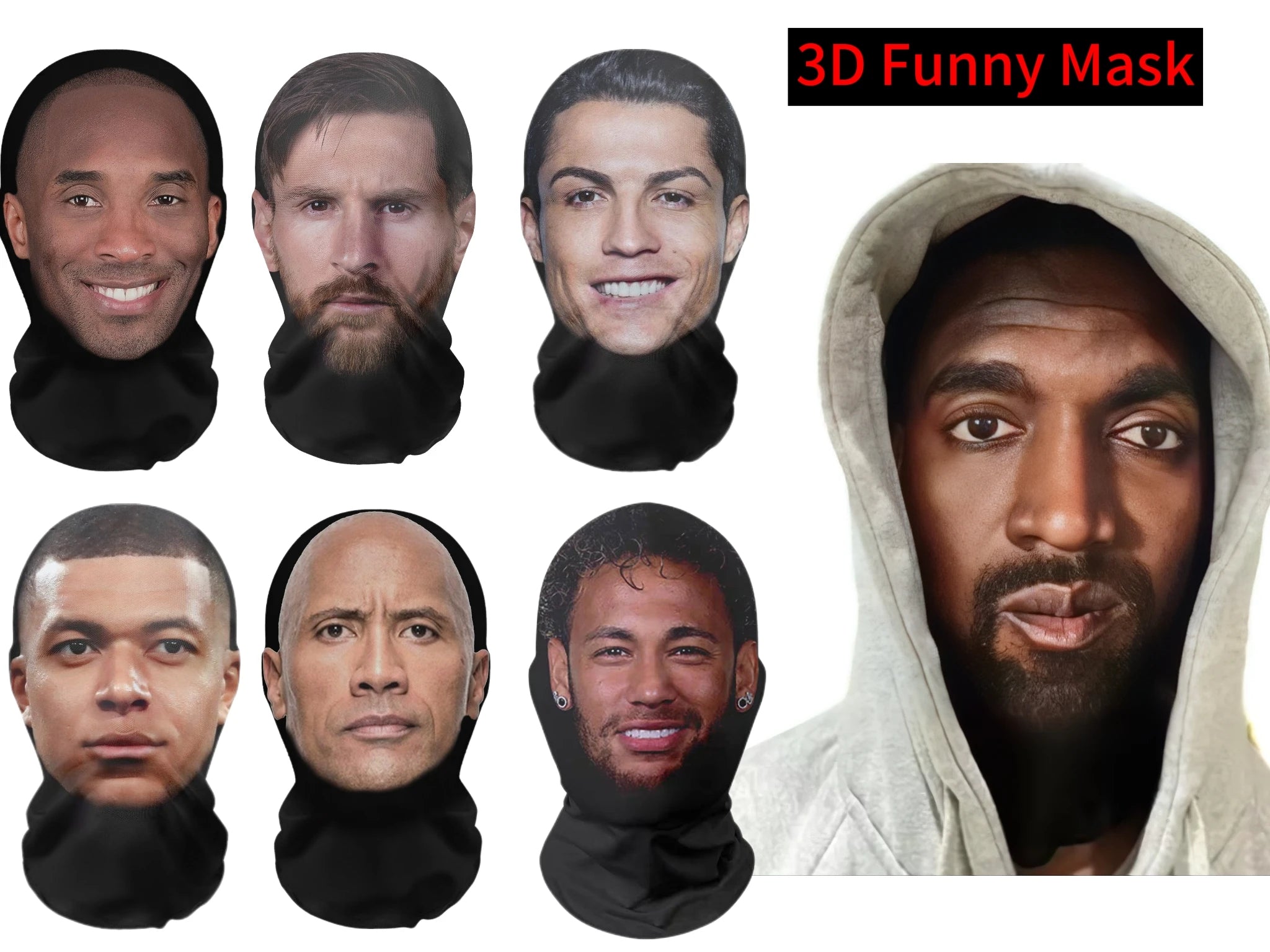 3D Printed Mask Elastic Mesh Full Face Mask for Men Women Cosplay Headwear Novelty Supplies Tricky Hood Party Cosplay Props