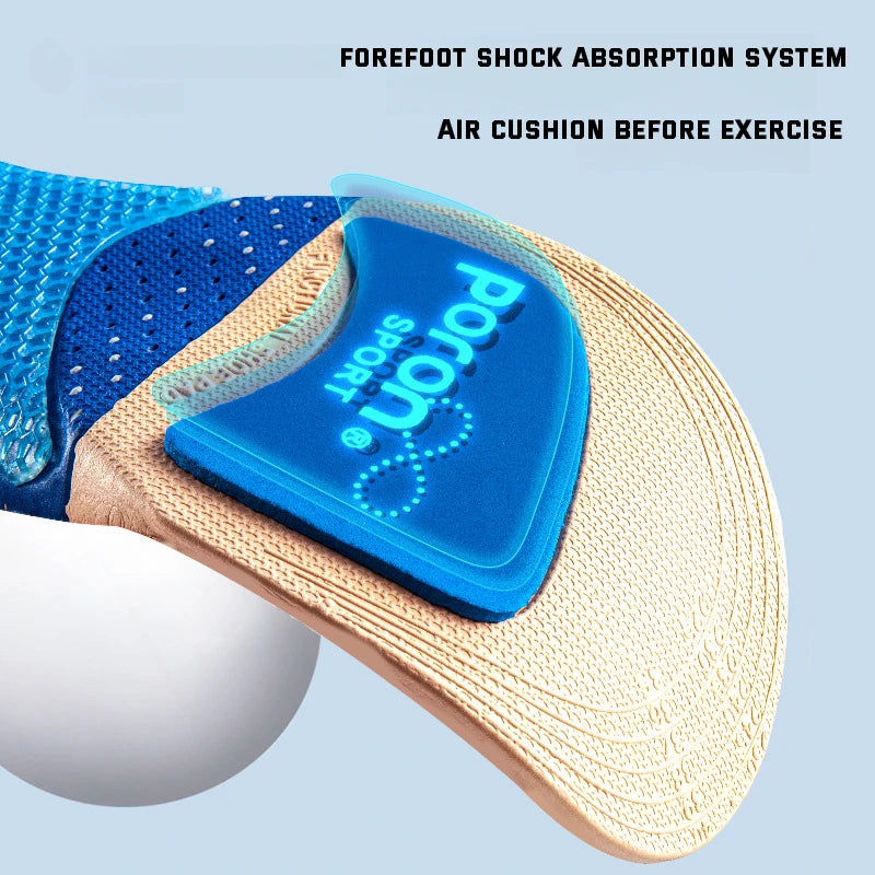 1Pair Sport Silicone Insoles for Shoes High Elastic Shock-absorbing Insole for Feet Arch Support Orthopedic Men Women Shoe Sole