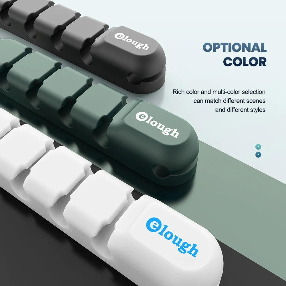 Cable Organizer Management Wire Holder Flexible USB Cable Winder Tidy Silicone Clips For Mouse Keyboard Earphone Protector