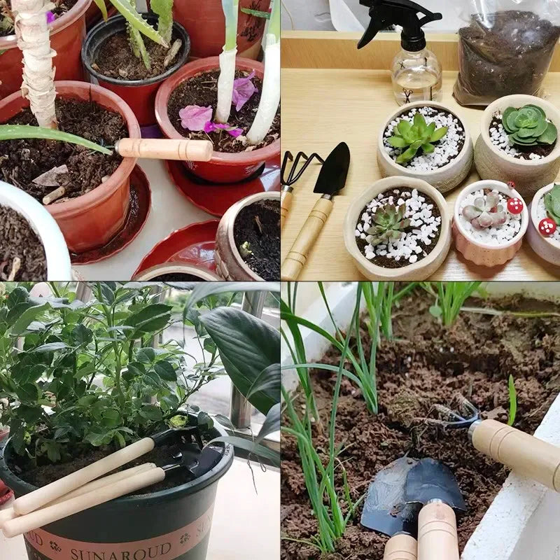 3Pcs/Set Mini Garden Tool Set For Garden Plants Flower Pot Cactus Vegetables Digging Weeding Indoor Small Plants Garden Tools