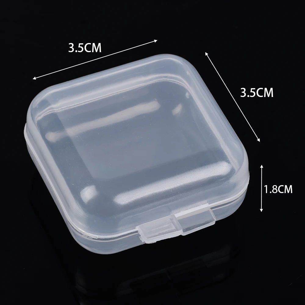 Clear Storage Container Transparent Plastic Storage Boxes with Hinged Lid Square Packaging Display Box Jewelry DIY Crafts