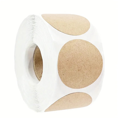 50-500pcs Kraft Round Self-adhesive Label Paper Items Classification Name Stickers Personalized Labels