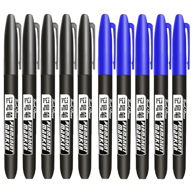 1-20Pcs Permanent Marker Pen Drawing Markers Oil-Based Waterproof Black Blue Red Ink Sketch Pens Stationery Art School Supplies