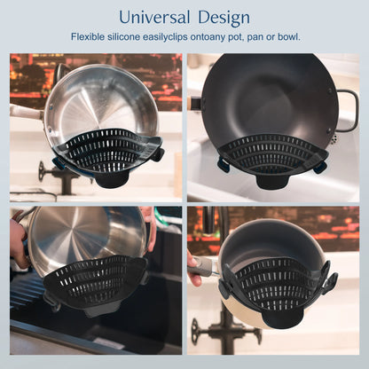 1PC Adjustable Silicone Clip on Strainer for Pots