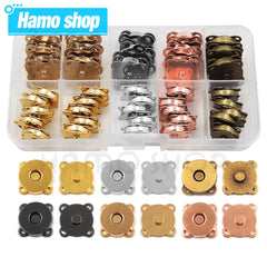 20sets 10mm-18mm Sew-on Metal Magnet Buckle Snap Fasteners Buttons Kits DIY Sewing Garment Accessories Materials Wallet Buckle