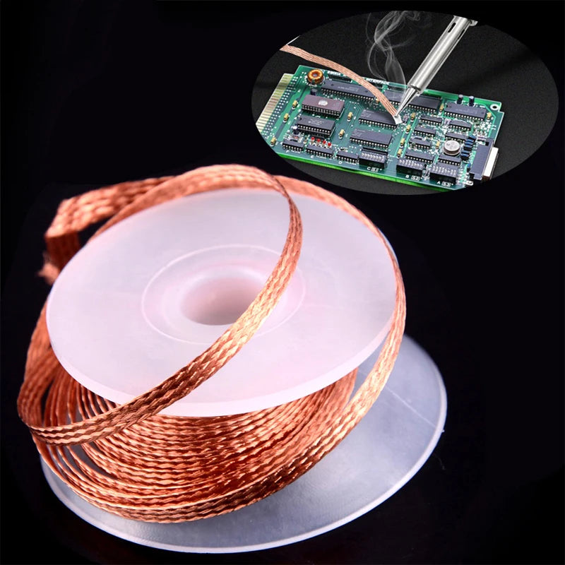 Desoldering Braid Tape Copper Solder Wire Soldering Wick Tin Solder Removal Braid Welding Wire Repair Tool 1.5/2/2.5/3/3.5mm Hot