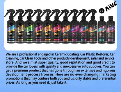 AIVC Plastic Restore Revitalizer Plastic Renovator Longlasting Coating For Car Rubbers Refurbish Clean Gloss Black Shine