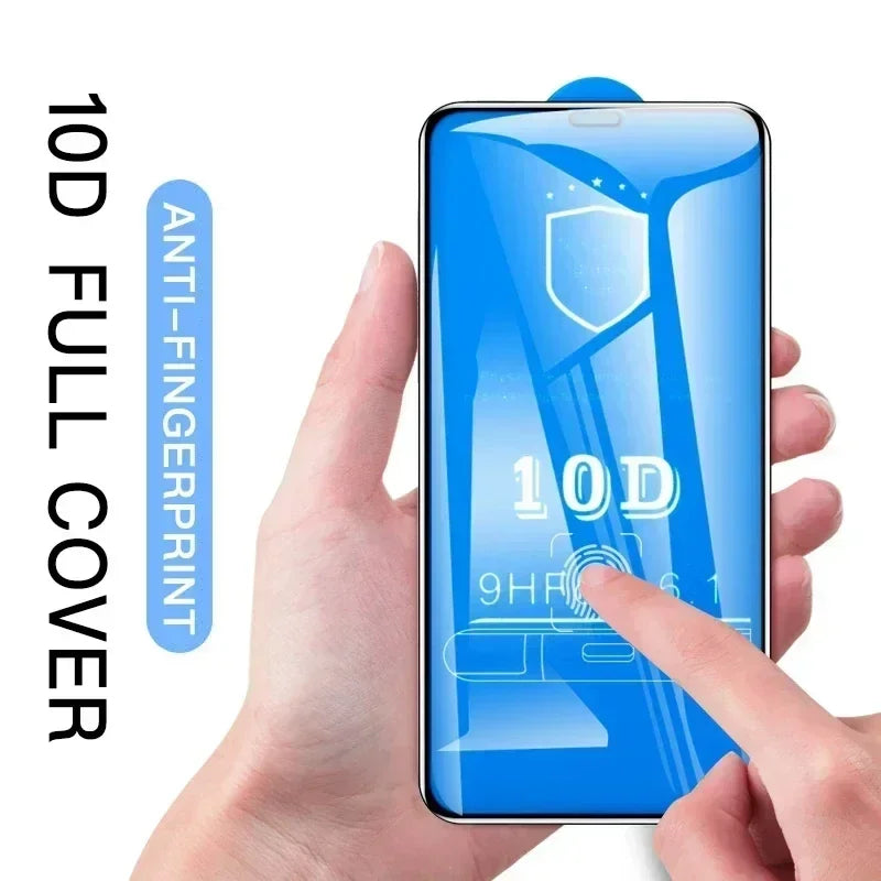 4Pcs 10D Tempered Glass 15 11 12 14 Pro Max Mini 7 8 Plus Full Cover Screen Protector For Iphone 13 16 PRO XR XS MAX