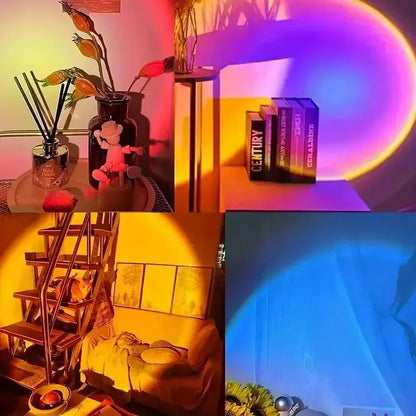 Vibrant Sunset Projection Light - 16-Color Spectrum, USB Remote Control, Dynamic Color Changing LED Light - Creates Warm Home