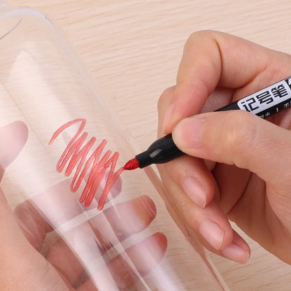 1-20Pcs Permanent Marker Pen Drawing Markers Oil-Based Waterproof Black Blue Red Ink Sketch Pens Stationery Art School Supplies