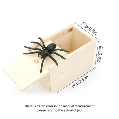 1pc Quality Prank Wooden Scare Box Trick Spider Funny Crafts Scare Box Wooden Hidden Box Fun Game Prank Trick Friend Miniatures