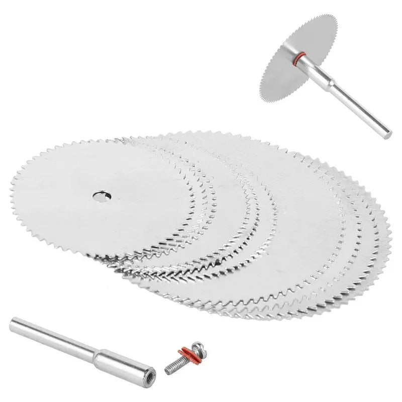 11PCS Set Mini Circular Saw Blades - Stainless Steel Cutting Discs for Wood - Compatible with Rotary Electric Tools