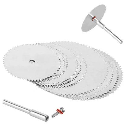 11PCS Set Mini Circular Saw Blades - Stainless Steel Cutting Discs for Wood - Compatible with Rotary Electric Tools