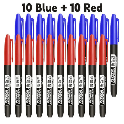 1-20Pcs Permanent Marker Pen Drawing Markers Oil-Based Waterproof Black Blue Red Ink Sketch Pens Stationery Art School Supplies