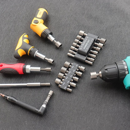 9pcs/set 5mm-13mm Hex Sockets Sleeve Nozzles Nut Driver Set Screwdriver Set Adapter Metric Socket Powerful Drill Bit Tool Wrench