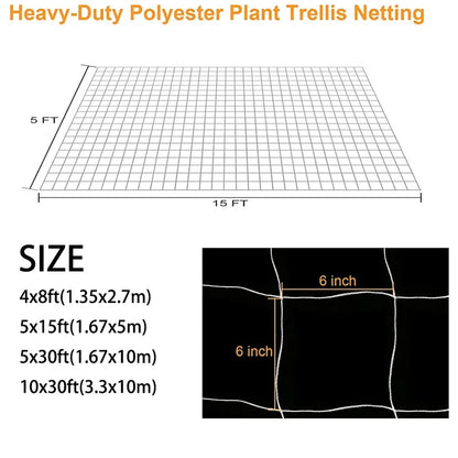 Garden Trellis Netting White Abrasion Heavy Duty Polyester Climbing Net for Plants Tomato Outdoor Gardening Accessories