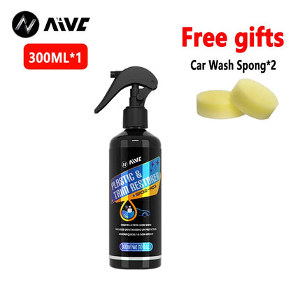 AIVC Plastic Restore Revitalizer Plastic Renovator Longlasting Coating For Car Rubbers Refurbish Clean Gloss Black Shine