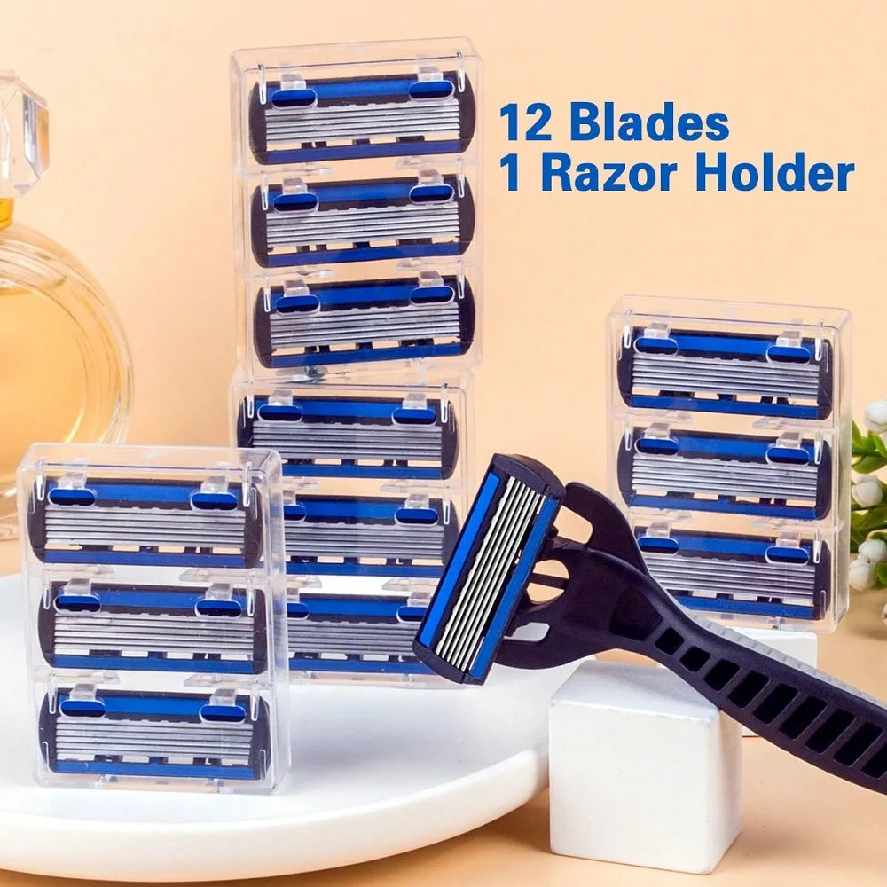 1 Handle + 12 Blades/ Men And Women Body Hair Razor