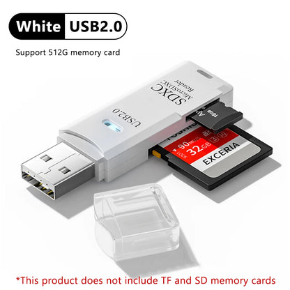 2 In 1 USB 3.0 2.0 Micro SD TF Card Reader High Speed Data Transmission