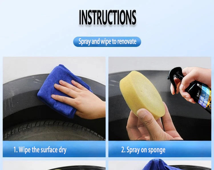 AIVC Plastic Restore Revitalizer Plastic Renovator Longlasting Coating For Car Rubbers Refurbish Clean Gloss Black Shine