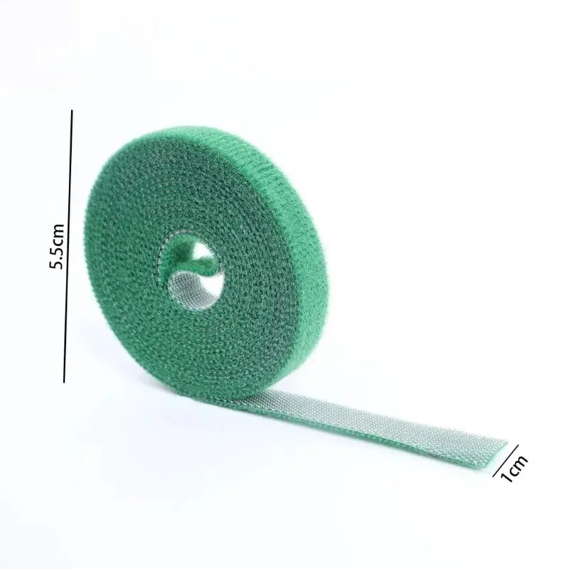 100/2M Plant Nylon Cable Tie Green Garden Twine Self Adhesive Adjustable Plants Bandage Hook Loop Support Reusable Fastener Tape