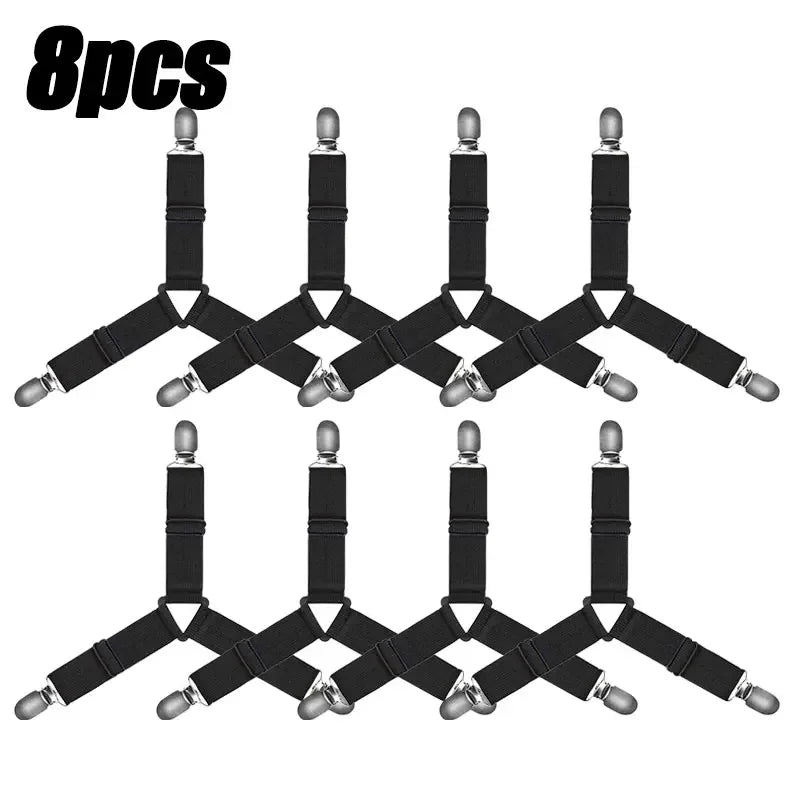 16/4Pcs/Set Adjustable Bed Sheet Grippers Belt Fastener Bed Sheet Clips Mattress Cover Blankets Quilt Holder Organize Gadgets