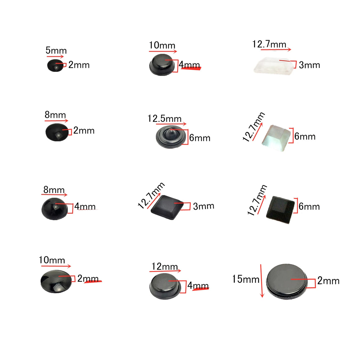 18-100Pcs Soft Silicone Rubber Anti Slip Bumpers Feet Pads Damper Buffer Cabinet Bumpers Silicone Furniture Pads Drawer Door Pad