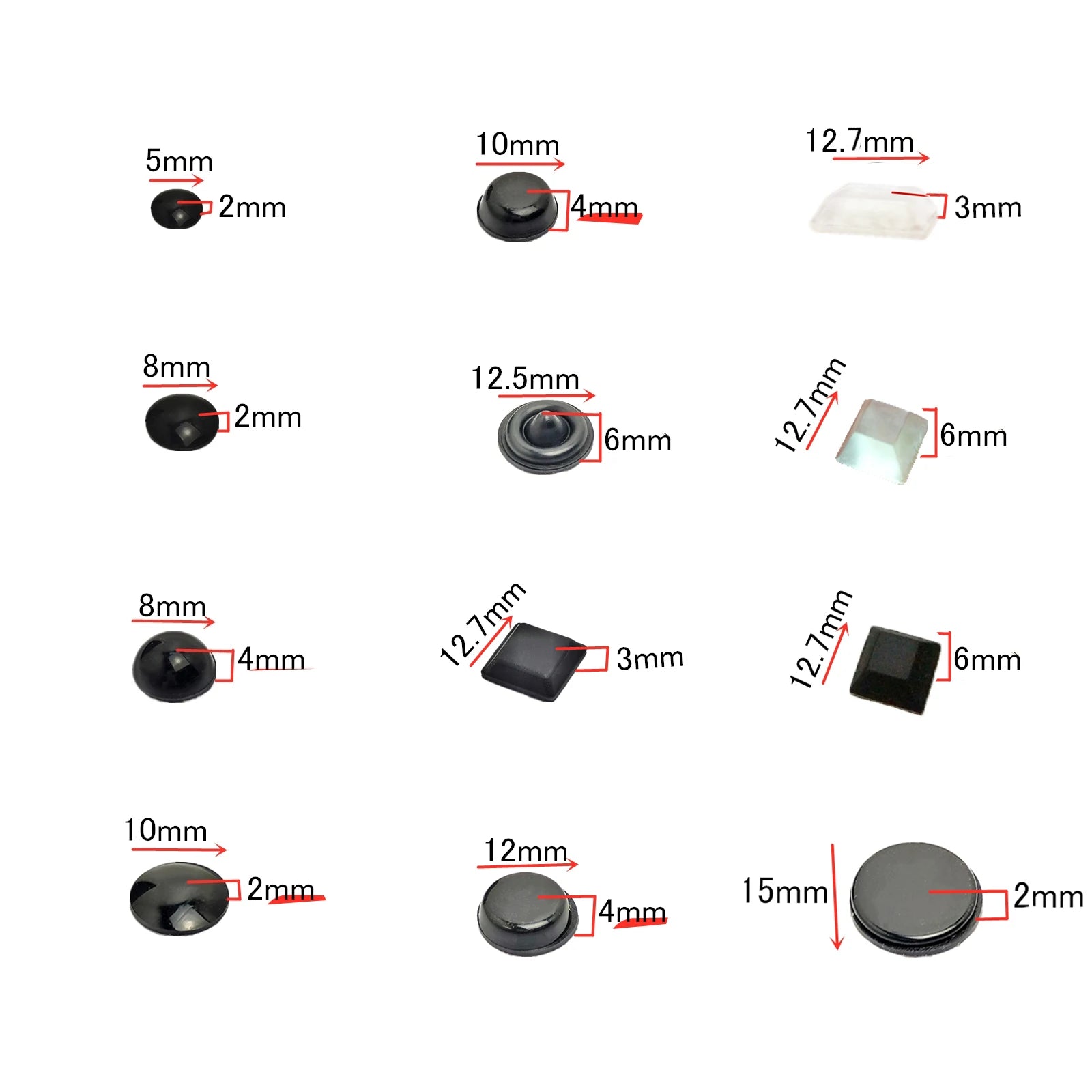 18-100Pcs Soft Silicone Rubber Anti Slip Bumpers Feet Pads Damper Buffer Cabinet Bumpers Silicone Furniture Pads Drawer Door Pad