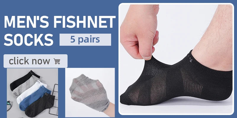 4 Pairs Man Cotton Short Socks Fashion Breathable Mesh Men Comfortable Casual Ankle Sock Pack Male Street Fashions