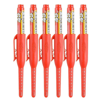 12-1Pcs Multi-Purpose 45mm Deep Drill Hole Long Nibs Waterproof Marker Pens for Bathroom Woodworking Long Head Carpenter Pens