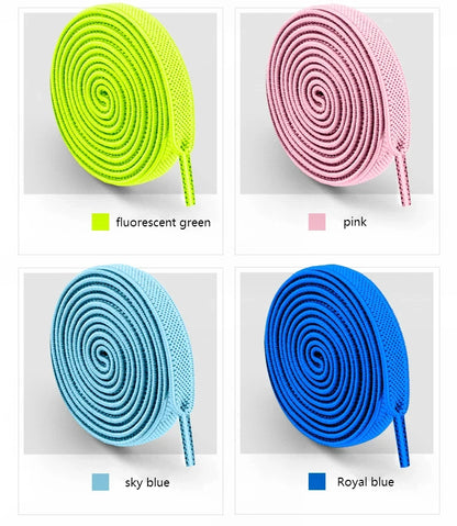 8mm Width No Tie Shoe Laces Press Lock Shoelaces Without Ties