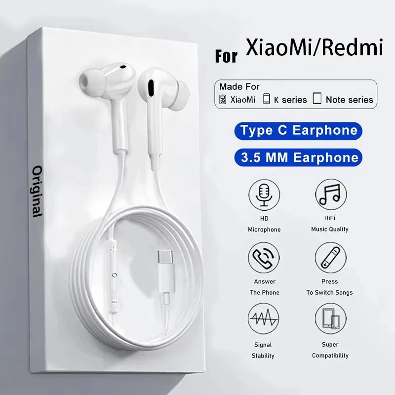 Original Type C Wired Earbuds Headphones