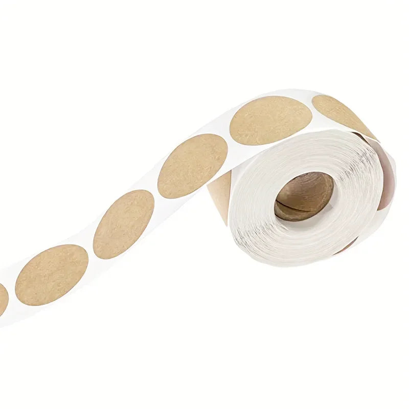 50-500pcs Kraft Round Self-adhesive Label Paper Items Classification Name Stickers Personalized Labels