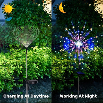 1 Packs Solar Fairy Lights,Waterproof Outdoor Firework Lights,LEDs Garden Flower Light For Garden Christmas Party DIY Decoration