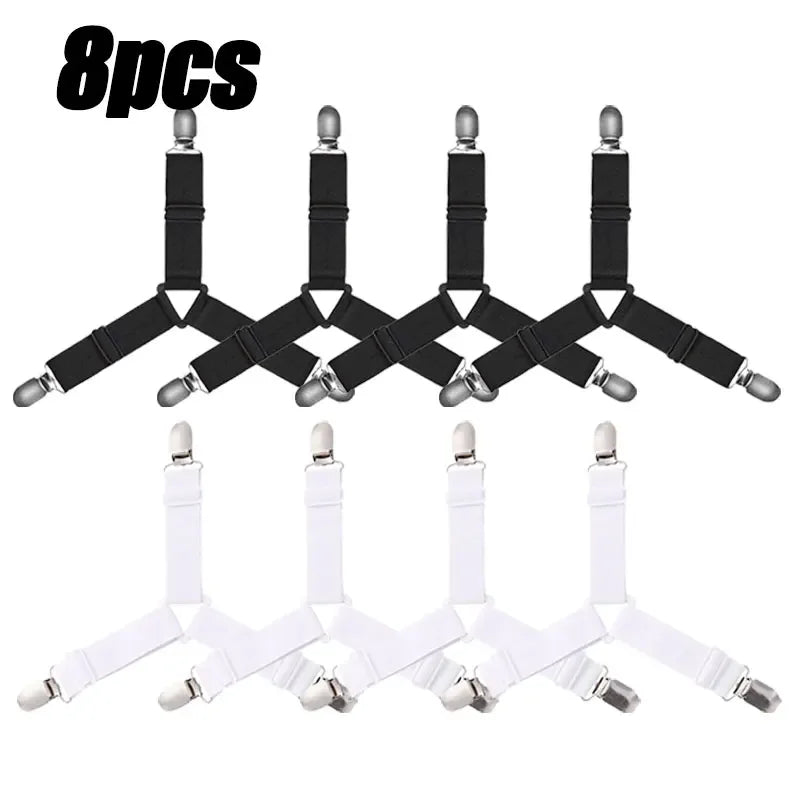 16/4Pcs/Set Adjustable Bed Sheet Grippers Belt Fastener Bed Sheet Clips Mattress Cover Blankets Quilt Holder Organize Gadgets